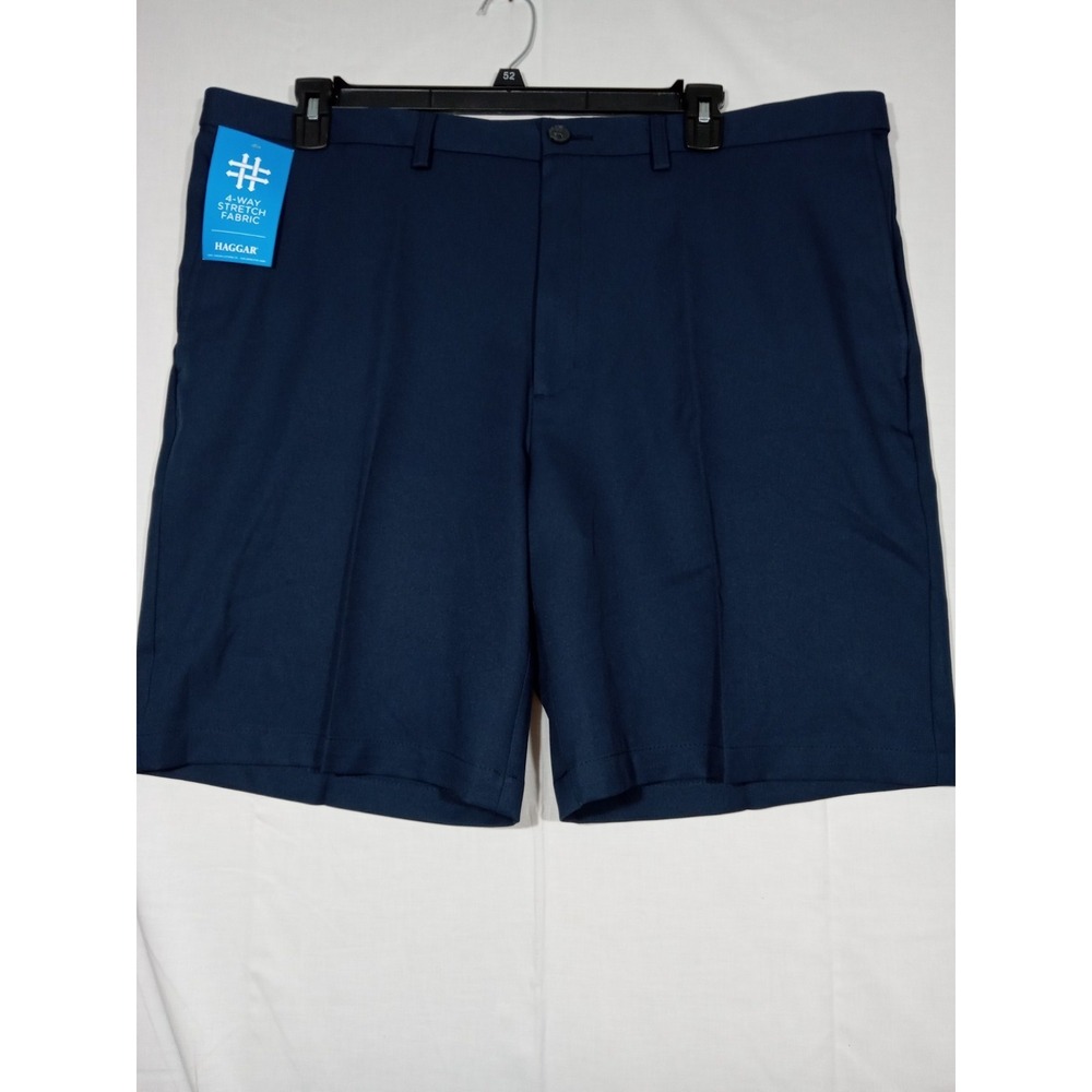 Haggar Cool 18 Pro Expandable Waist Shorts 4-Way Stretch‎ Comfort Navy New sz 42